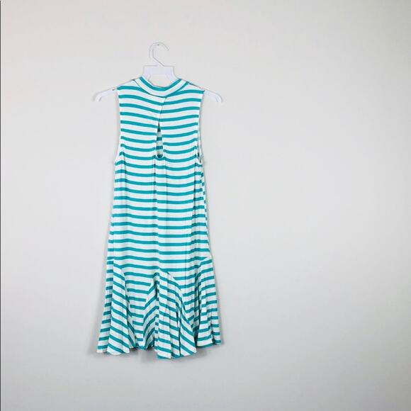 Sleeveless Striped Dress Mock Neck Jersey Tunic - Picture 8 of 8